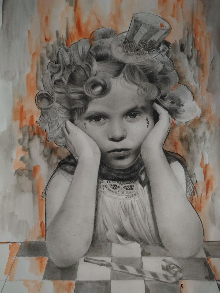 Impressionistic Portrait Drawing By Laura Muolo, 13 X 19", Shirley, Original Artwork