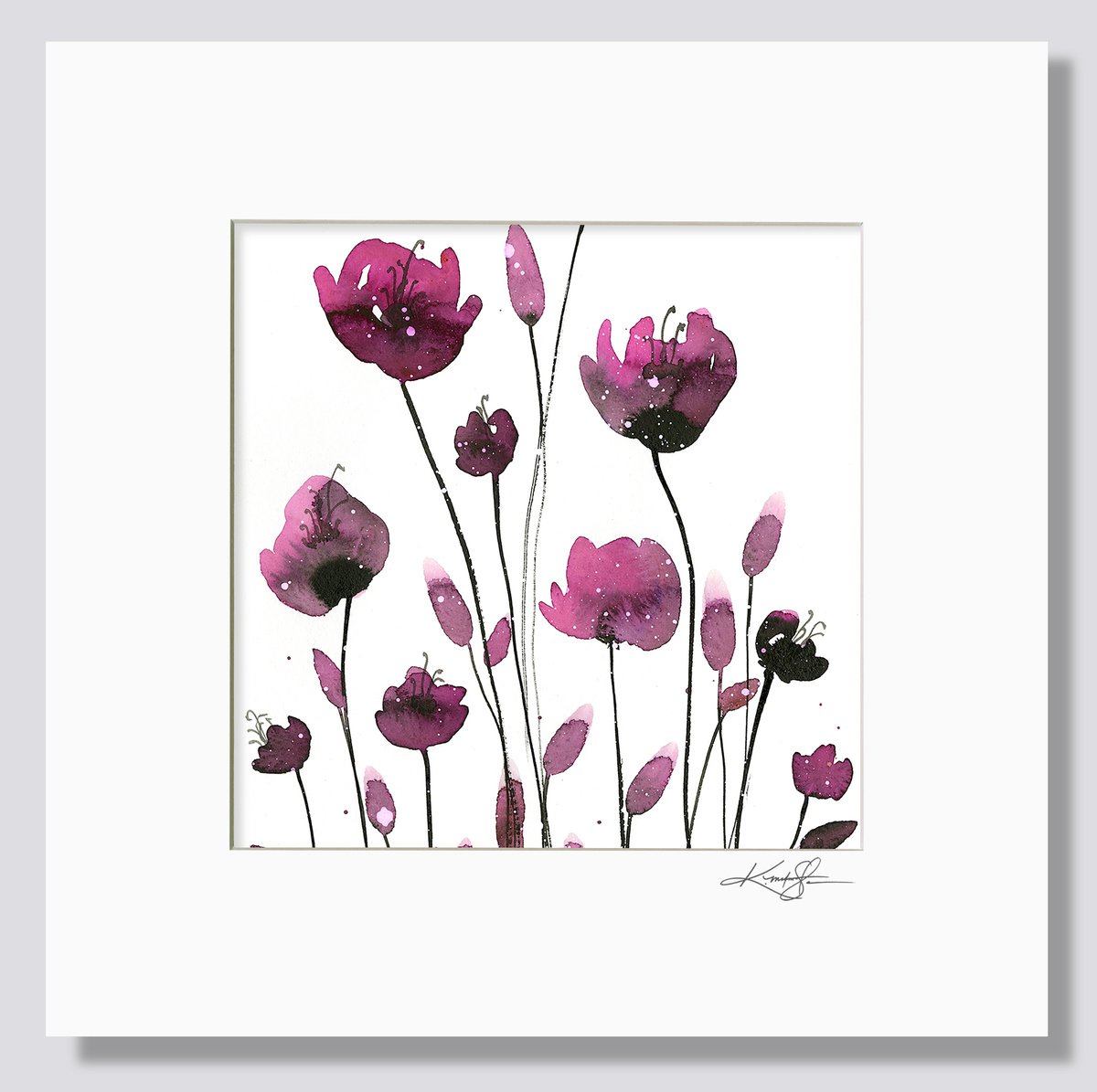 Floral Charm 4 - Abstract Flower Painting by Kathy Morton Stanion by Kathy Morton Stanion