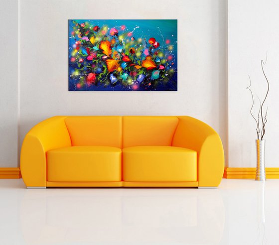 "Eden Evening Garden" Large Floral Painting