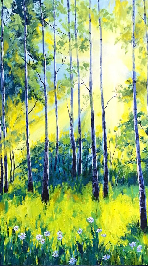 Birch Grove in summer by Irina Redine