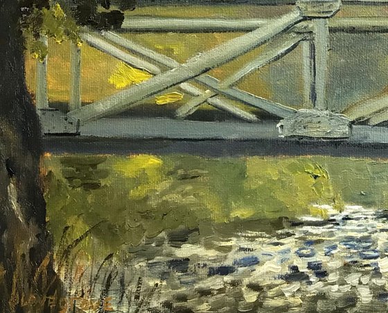 Bridge over the Glaslyn, Snowdonia. An original oil painting