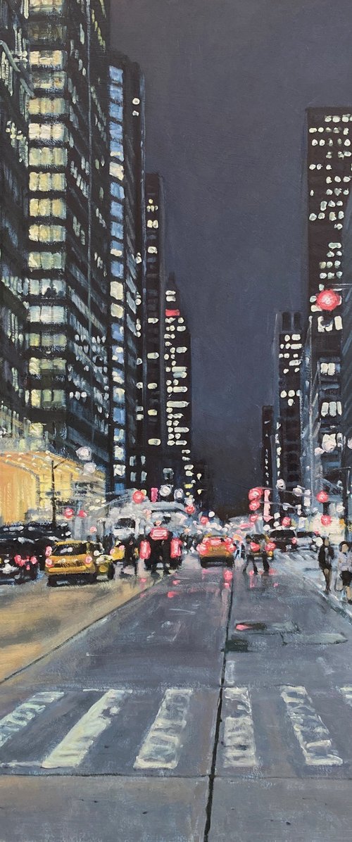 6th Avenue, New York, Night by Ben Hughes