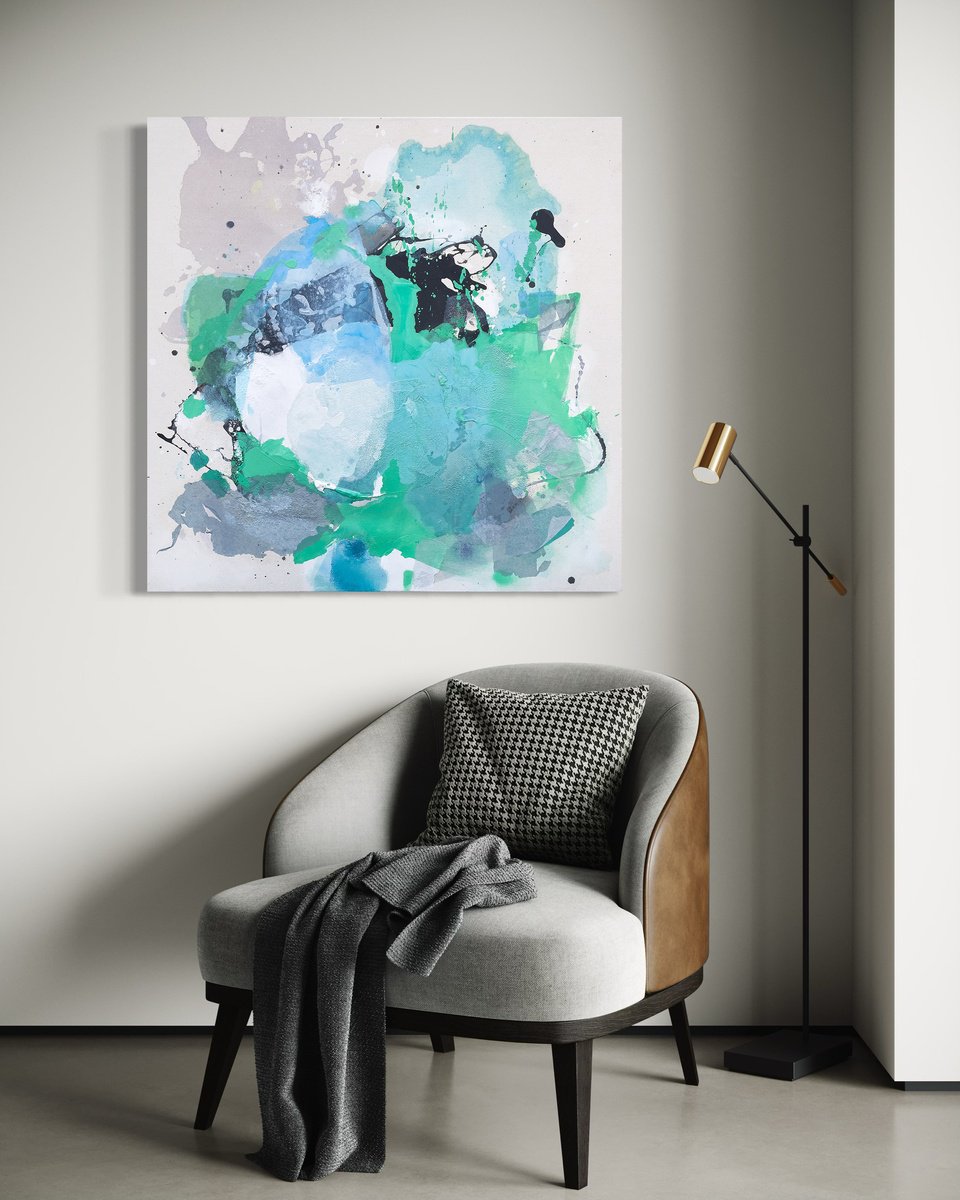 Organic Abstract Painting By Stacey Warnix, 36 X 36", How Soon Is Now?, Original Artwork