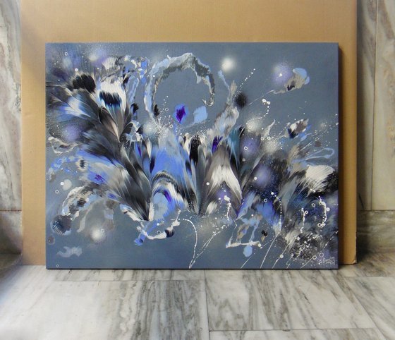 ”Silver Symphony” Abstract Painting