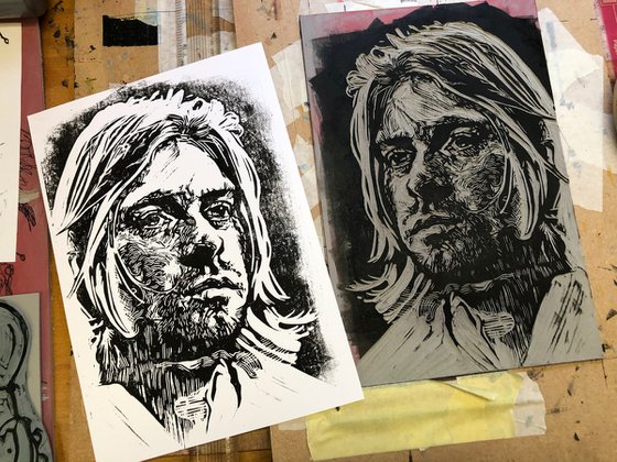 Kurt Cobain Book Print