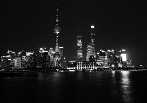 Night, Shanghai, China, Study I [Framed; also available unframed] by Charles Brabin