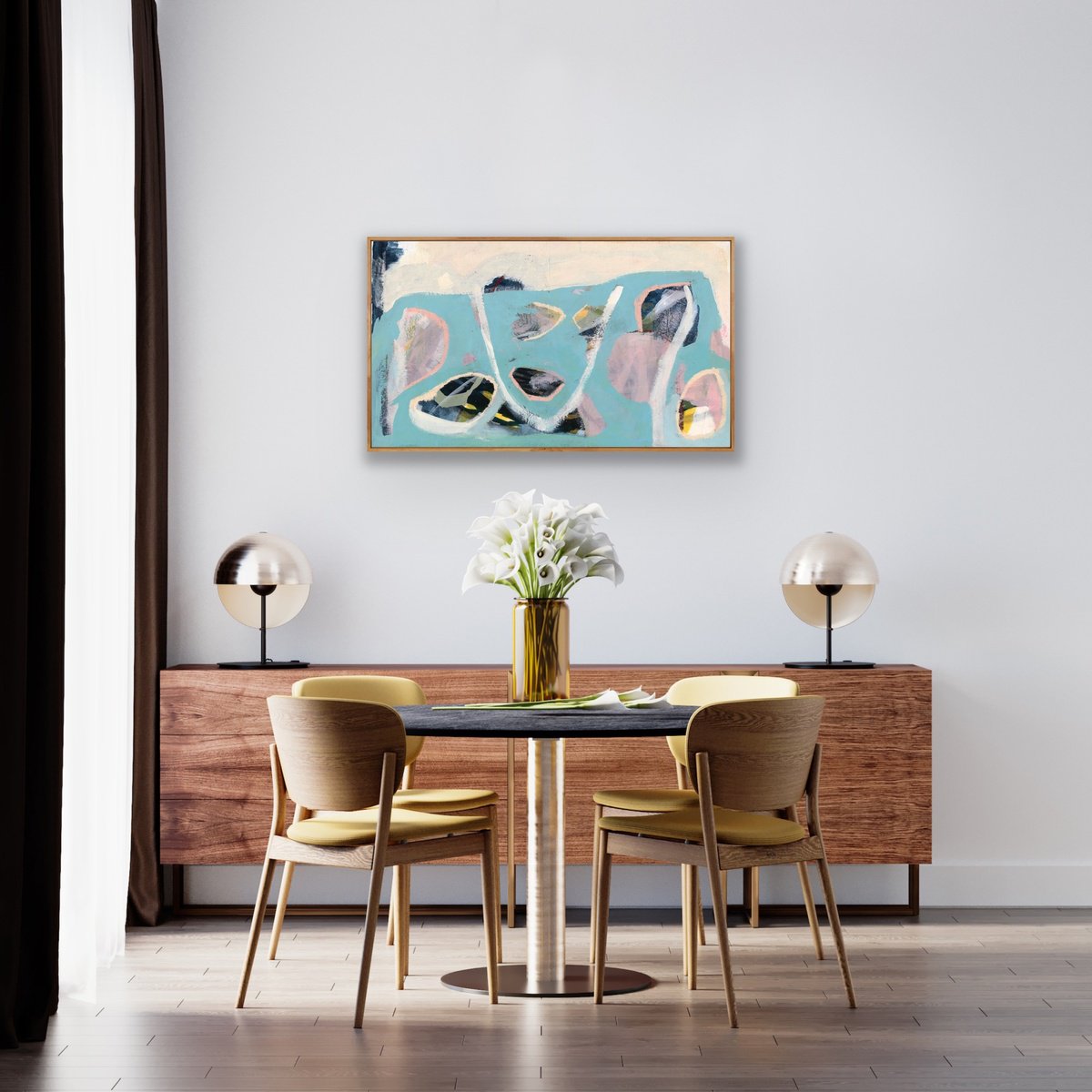 Organic Abstract Oil Painting By Rosie Gordon, 49 X 30", What Lies Beneath, Original Artwork