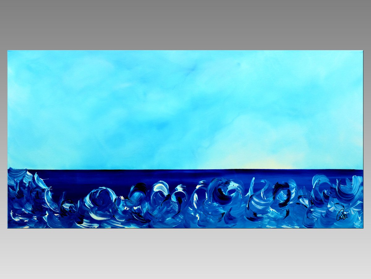 Cheerful Waves - Abstract Art - Acrylic Painting - Canvas Art - Abstract Painting by Edelgard Schroer