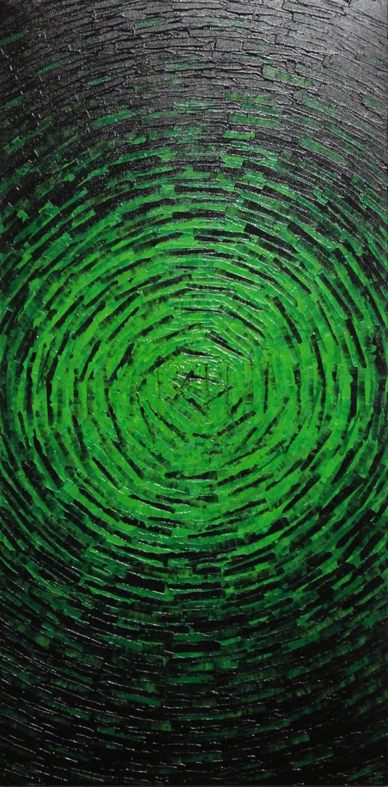 Fragmented green burst