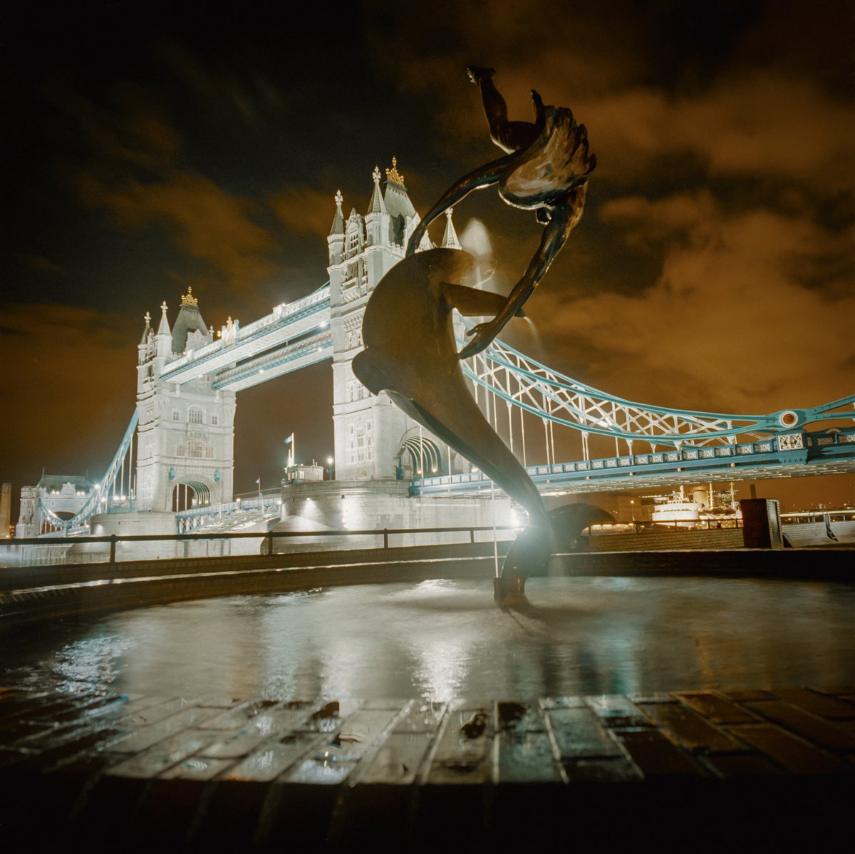 GIRL WITH A DOLPHIN & TOWER BRIDGE LONDON by Robbert Frank Hagens