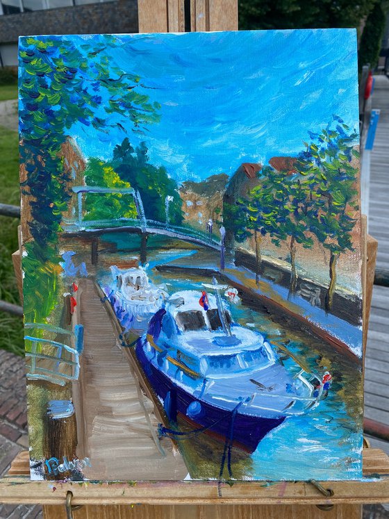 A boat in Coevorden. Plainair