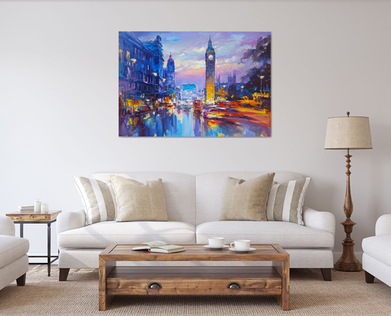 When London Glows After Rain