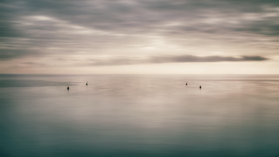 Four buoys at sunset (studio 3)