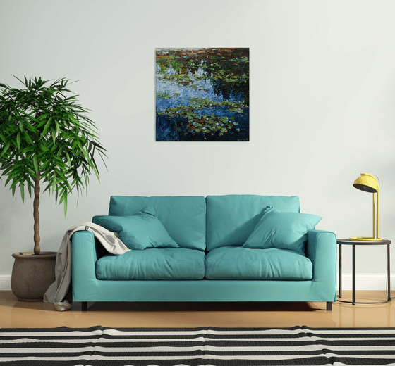 White water Lilies - Original Oil painting