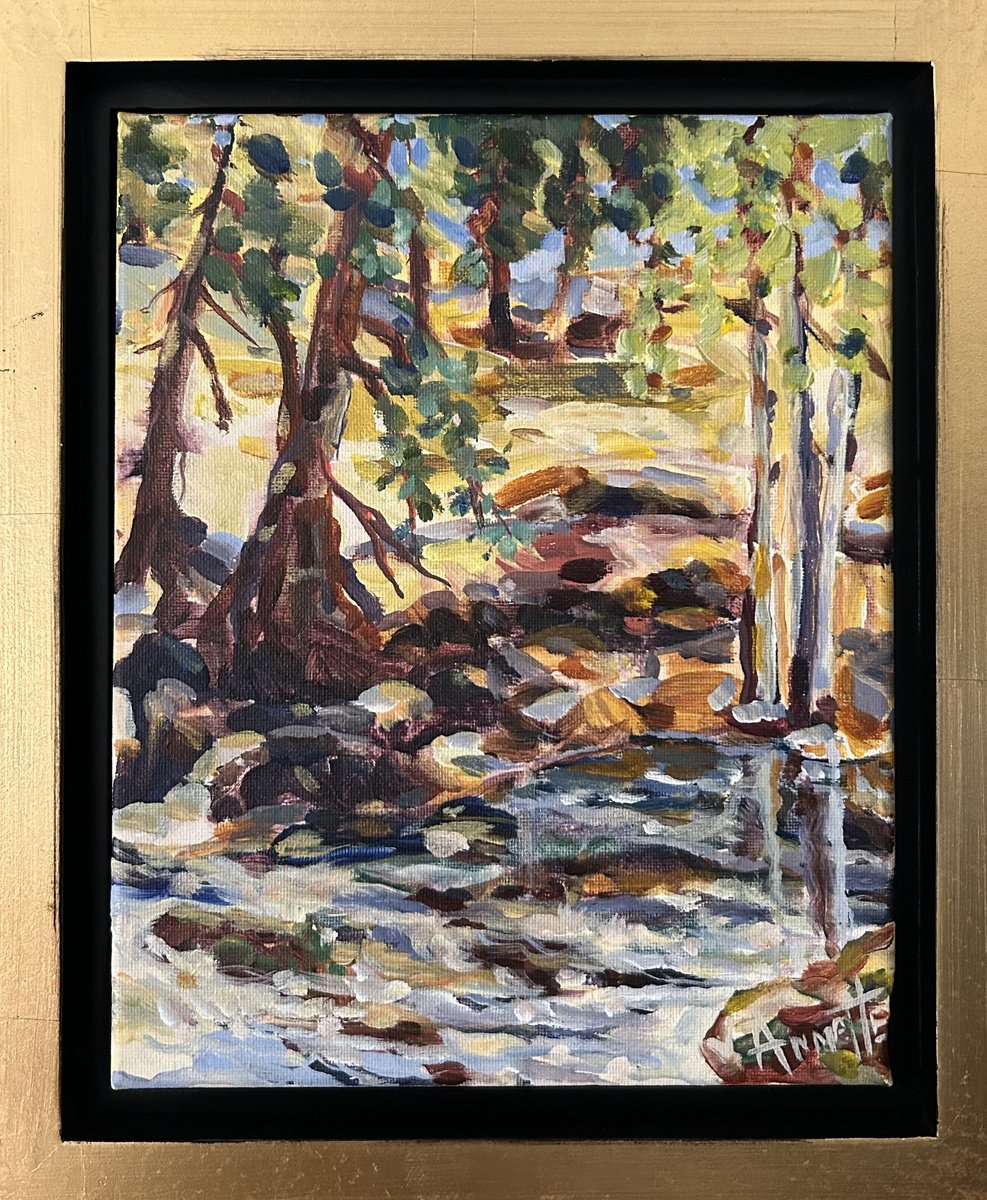Impressionistic Landscape Acrylic Painting By Annette Wolters, 10 X 12, Bear Valley Trail, Original Artwork