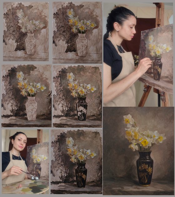 11 Daffodils in a Vase