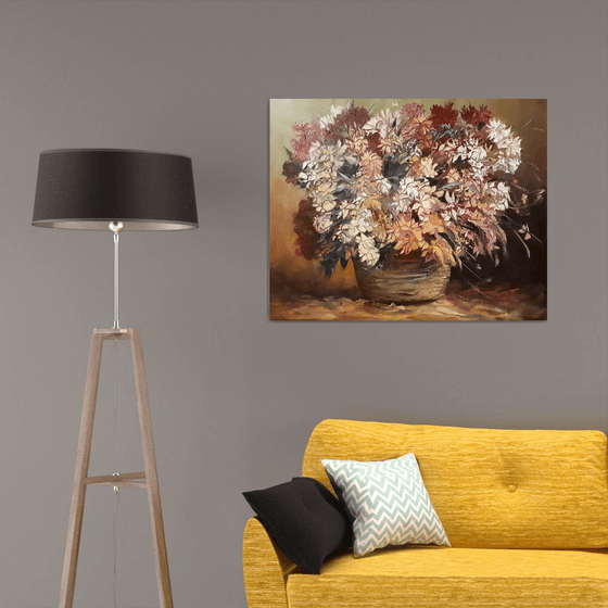 Abstract flowers(100x80cm, oil painting, palette knife)