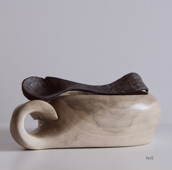 Wooden spoon meet art bowl #777