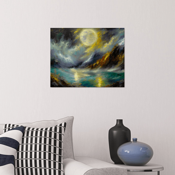 Moonlight Sonata Oil Abstract Seascape