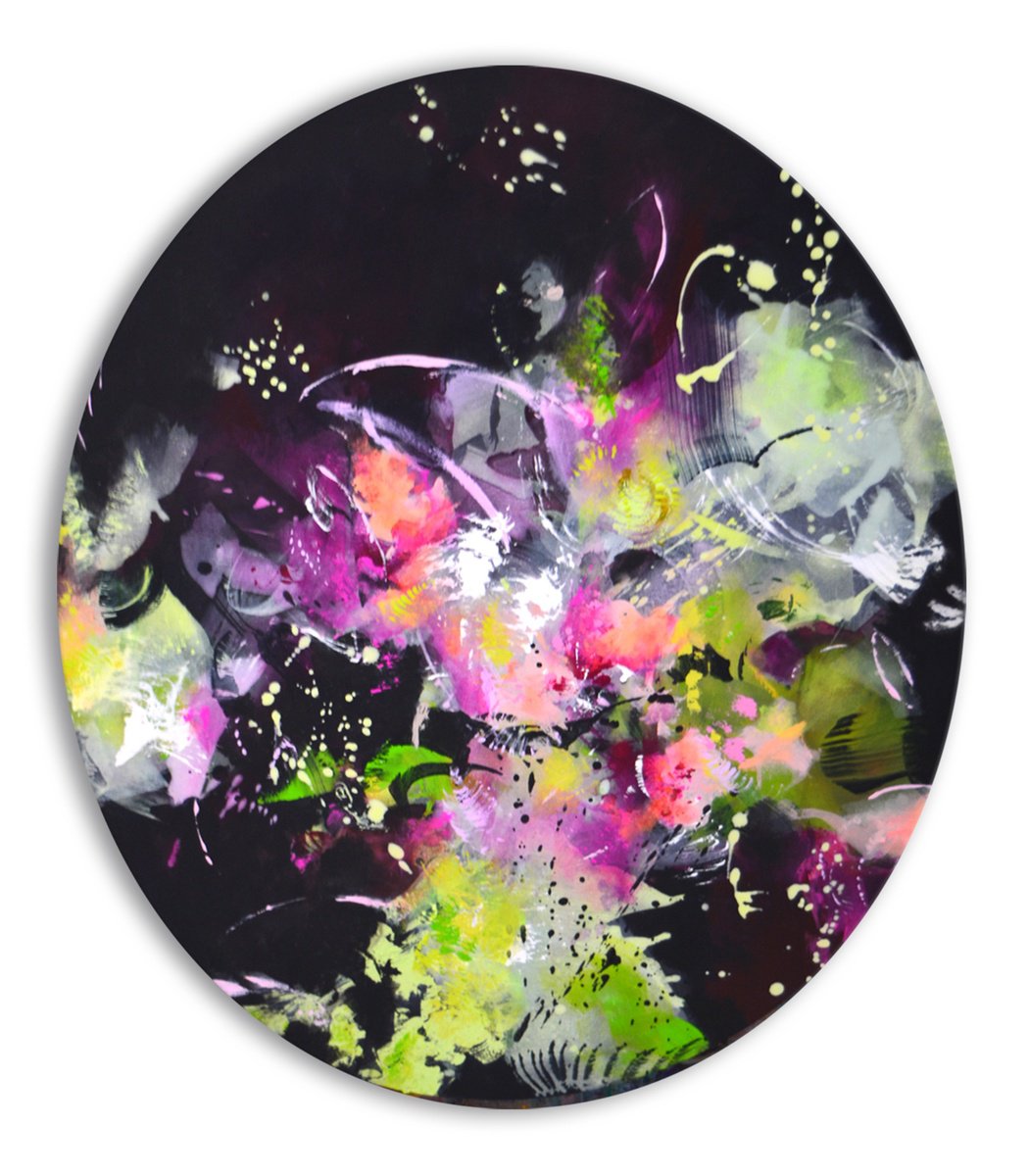 Abstract Acrylic Painting By Kirsten Handelmann, 31 X 35", The Perfect Gentleman, Original Artwork