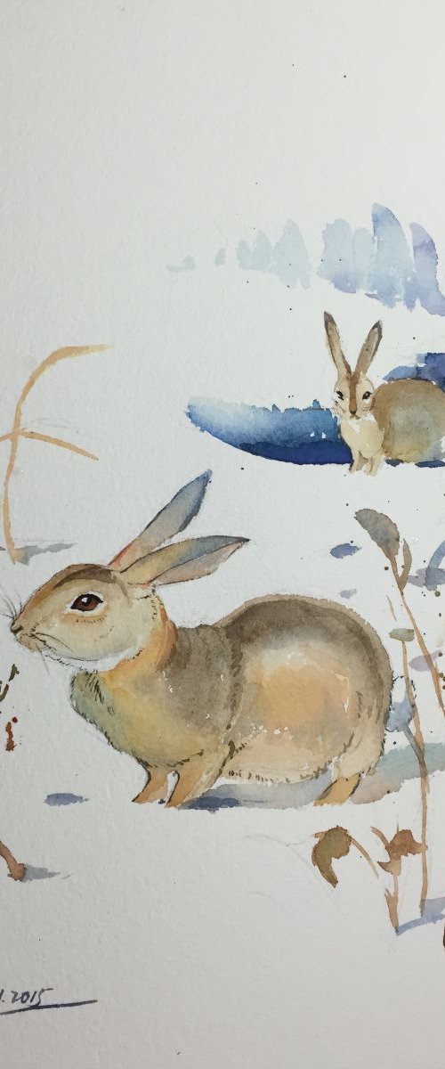 Snow and Rabbits by Jing Chen