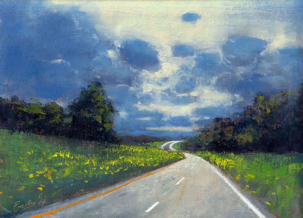 Impressionistic Landscape Oil Painting By Ayna Paisley, 12 X 9, Under A Wide Sky, Original Artwork