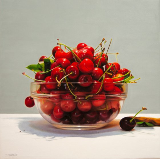 Still life with cherries