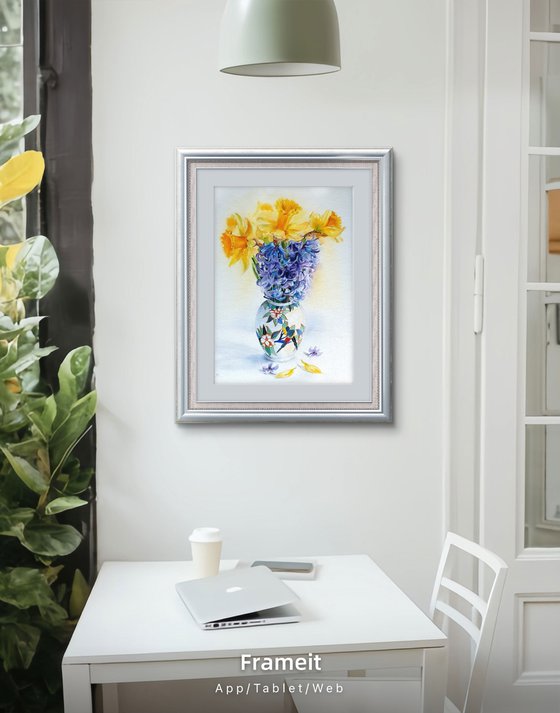 Spring Harmony Daffodils and Hyacinths