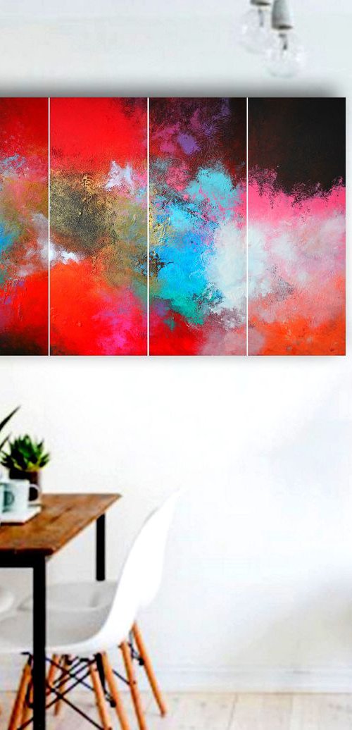 Abstract Painting straight from the artist's studio! / Artist Alex Senchenko © / Ready to hang / 5 in 1 / New Life by Alex Senchenko