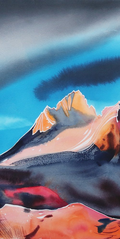 Mountain landscape. Winter landscape by Alla Vlaskina