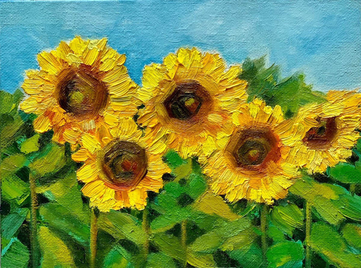 Sunflowers [?] ! Oil painting ! by Amita Dand