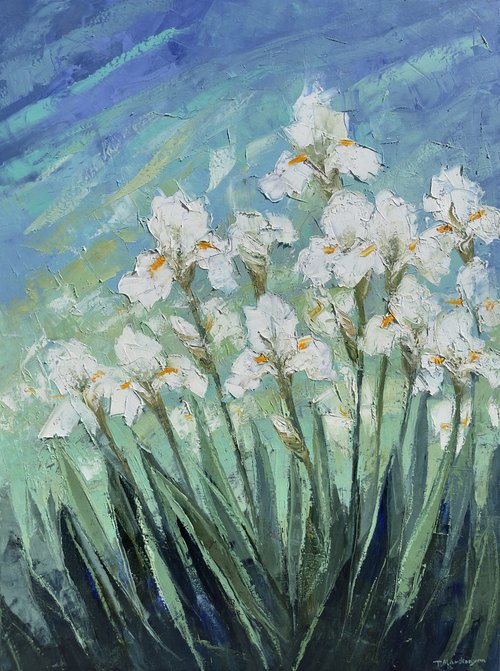 White Irises 60x80cm by Tigran Mamikonyan