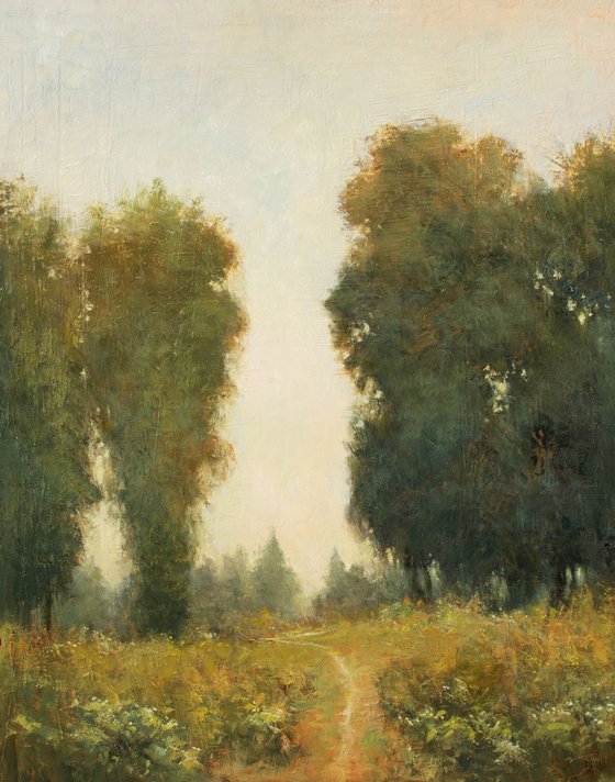 A Quiet Path plein air landscape painting