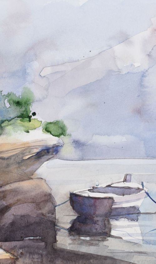 Adriatic  sea hint 2 by Goran Žigolić Watercolors