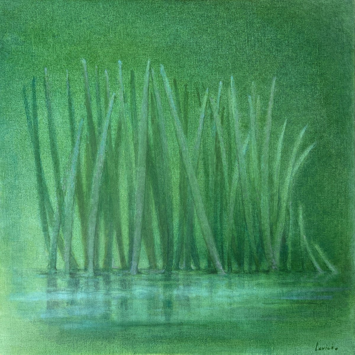 Organic Abstract Oil Painting By Alexander Levich, 47 X 47, A Day That Is Passing By, Original Artwork