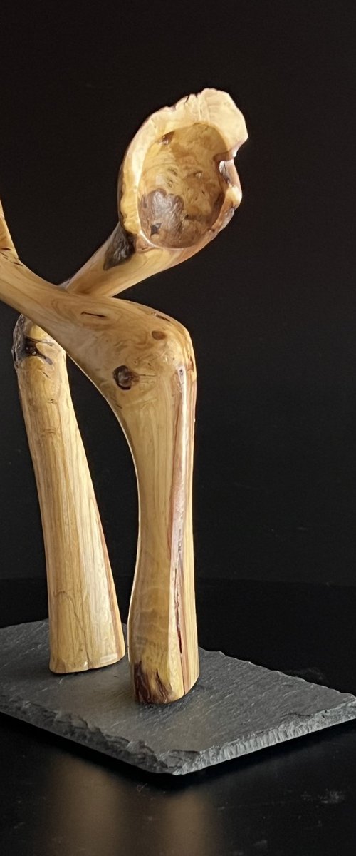 Pair of wooden spoon figures by Roland Köpfer