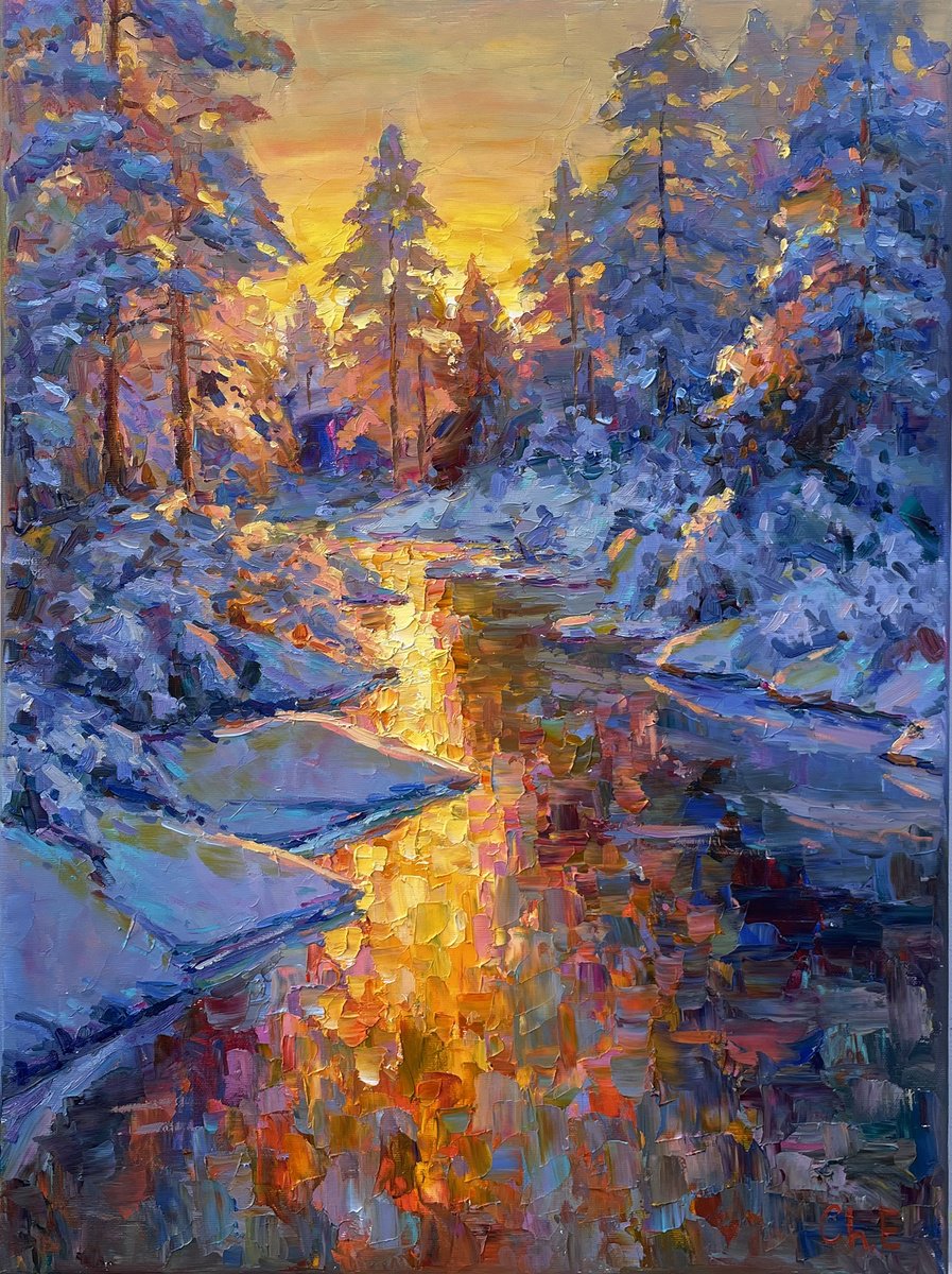 Winter Morning By Evgeny Chernyakovsky, 20 X 27, Artwork For Sale On Artfinder