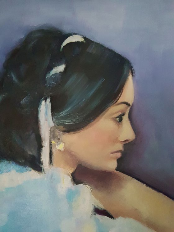 Woman portrait oil painting  Figure painting