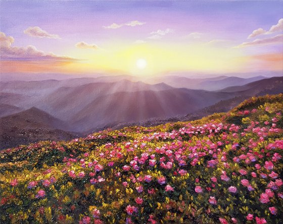 "Sunny evening", landscape painting