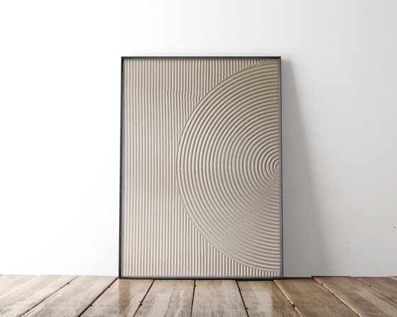 "Beige Field 4" High textured abstract art