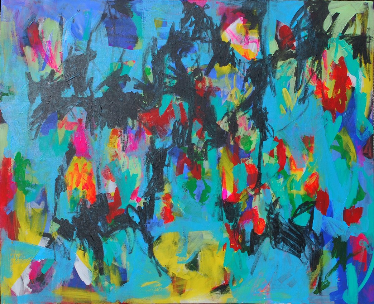 Abstract Acrylic Painting By Aasiri Wickremage, 40 X 32, Abstraction!, Original Artwork