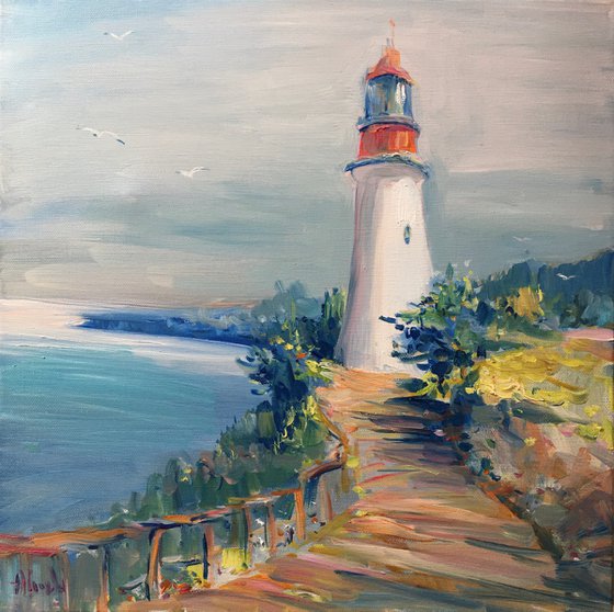 Lighthouse over northeastern coast