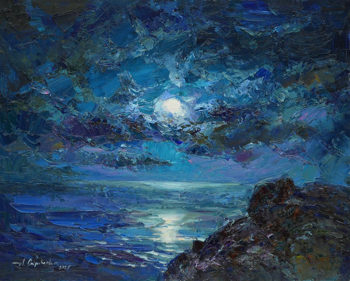 Moon seascape by Alisa Onipchenko-Cherniakovska