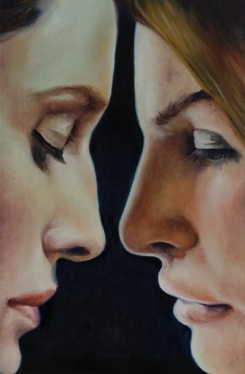 Photorealistic Portrait Oil Painting By Veronica Ciccarese, 8 X 12", Coming Out, Original Artwork