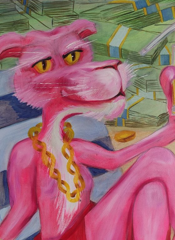 Pink Cat among Gold