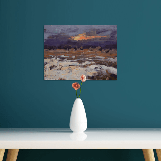 Sunset snowscape