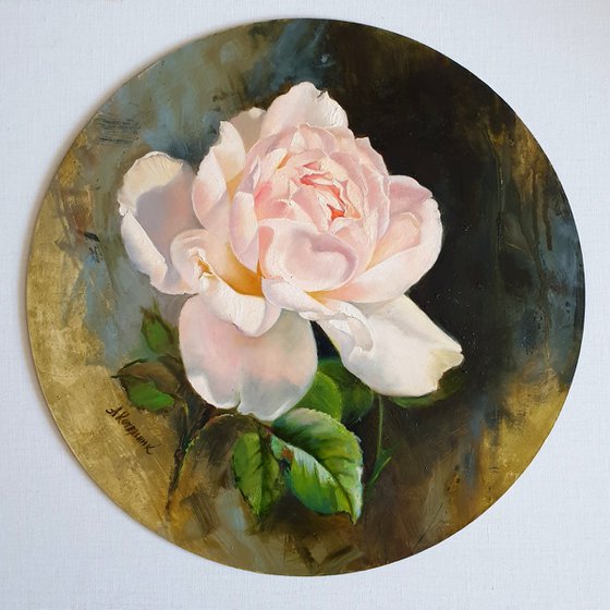 "Flitter and tenderness."  rose flower  liGHt original painting  GIFT (2020)