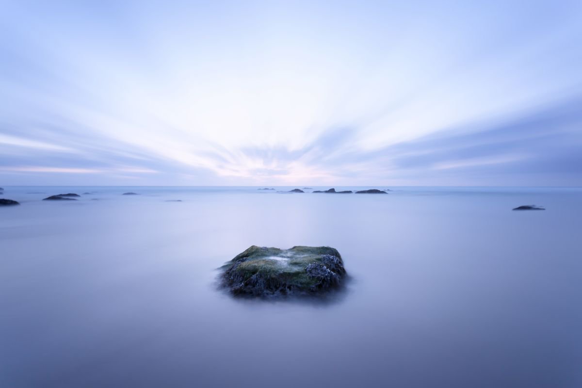 Impressionistic Landscape Photograph By Paul Nash, 24 X 16", Single Rock, Original Artwork