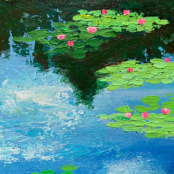 Monet’s water lilies ! Small knife painting!