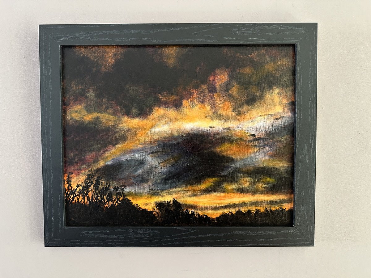  Fiery Sky By Kaz Jones, 16 X 13, Artwork For Sale On Artfinder